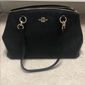 Black leather Coach purse